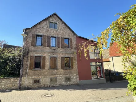 Straßenansicht - Haus kaufen in Gundersheim - Charmantes Haus mit Gewerbeeinheit!