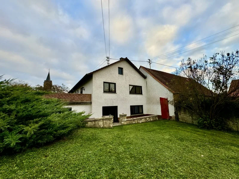 Außenansicht - Haus kaufen in Rittersheim - Zweifamilienhaus mit Garten und Scheunen