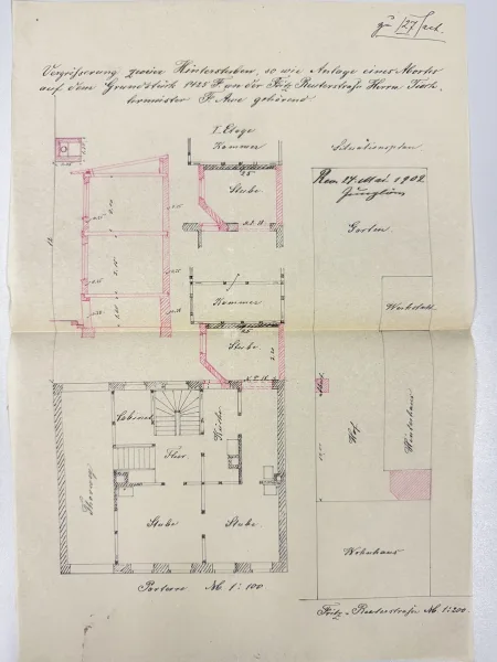 Der Grundriss Voorderhaus Parterre mit Anbindung Hinterhaus