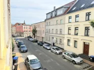 Aus dem Fenster nach Norden bis zur Paulskirche über die Wittenburger Straße 