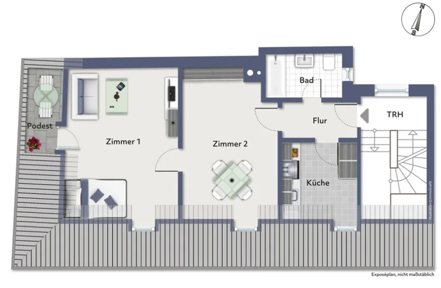 Grundrisss 1. Mansardgeschoss