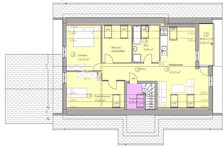 Grundrissalternative 4-Zimmer