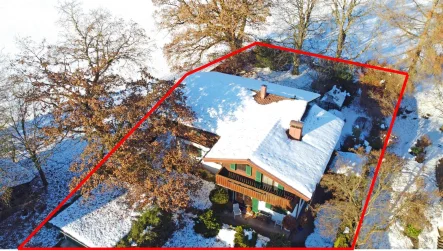 Drohnenbild - Haus kaufen in Pöcking - Familienidylle mit Parkfeeling - großzügiges Landhaus mit Weitblick