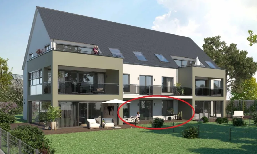 Südseite Balkon mit Terrasse - Wohnung kaufen in Stadtbergen - "Altersgerechtes Wohnen für höchste Ansprüche?" Hier sind Sie richtig!
