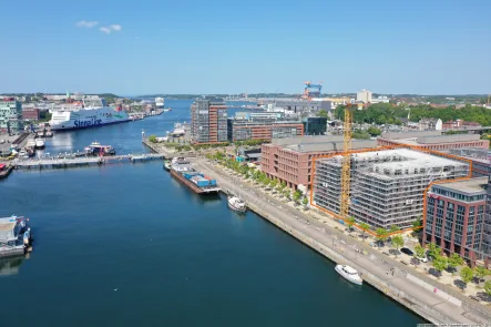 Luftansicht Pier8 - Wohnung kaufen in Kiel - 2-Zimmer-Neubauwohnung an der Kieler Hörn