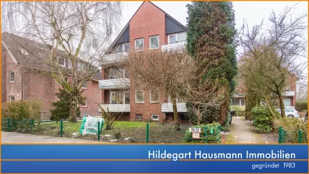 Hausansicht - Wohnung mieten in Hamburg - Charmante Single-Wohnung in ruhiger Lage in Hamburg-Bramfeld
