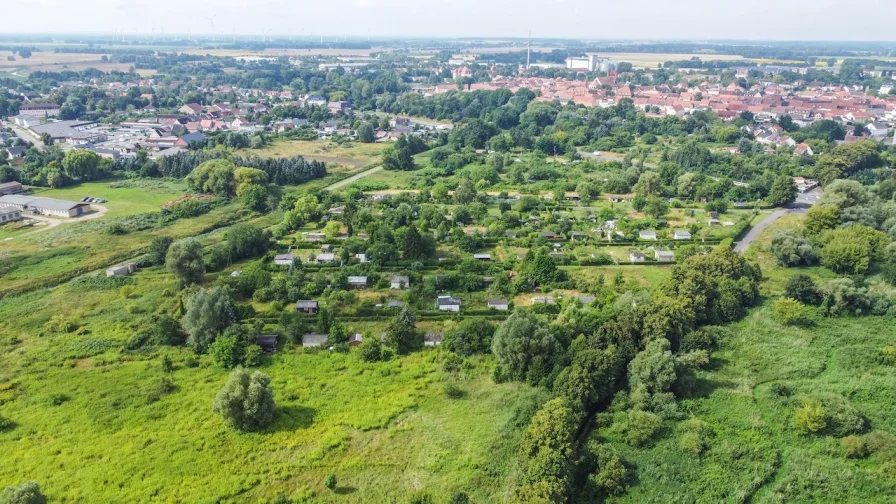 Luftbild - Grundstück kaufen in Kyritz - Nachverkauf: Kleingartenanlage und Landwirtschaftsflächen unweit des Stadtzentrums