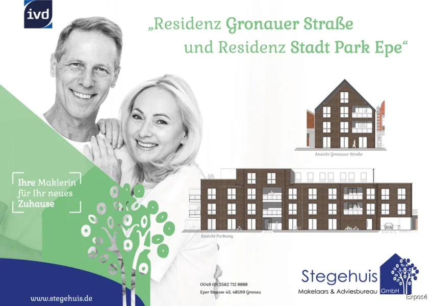 Stegehuis_banners-divers__012b - Wohnung kaufen in Gronau (Westfalen) - ***STEGEHUIS GMBH*** "Residenz am Stadt Park Epe" Neubau Eigentumwohnung - Wohnung Nr. 8.