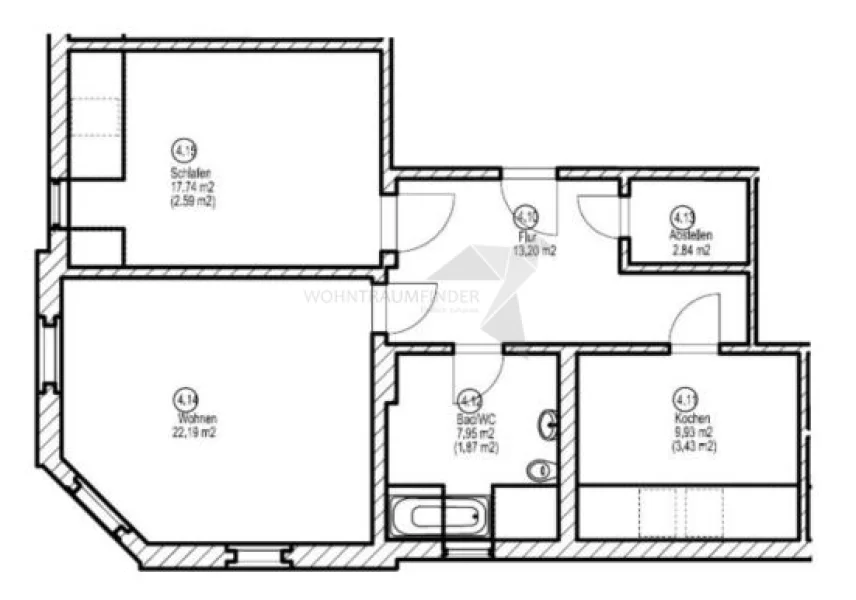 Grundriss 2 Raum-DG