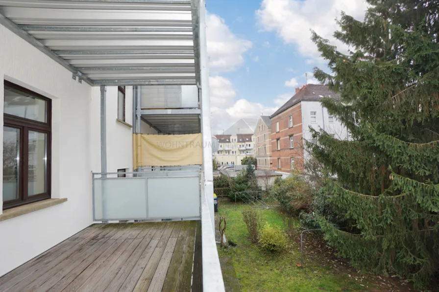 Balkon - Wohnung mieten in Zwickau - Geräumige 1-Raum-Wohnung mit großem Balkon