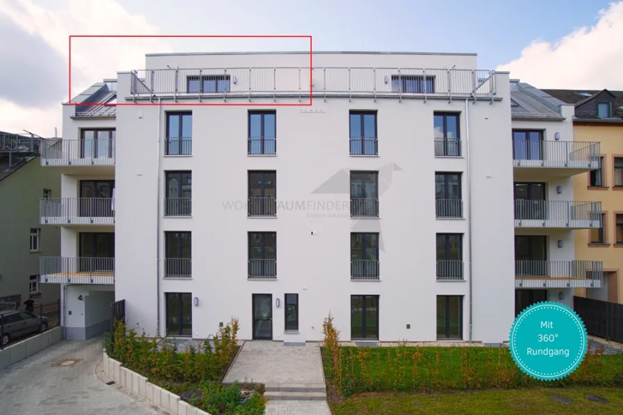 Startbild WE17 - Wohnung mieten in Chemnitz - Wunderschöne, helle 4-Raum-Penthouse-Wohnung mit Aufzug, Dachterrasse, Einbauküche und TG-Stellplatz