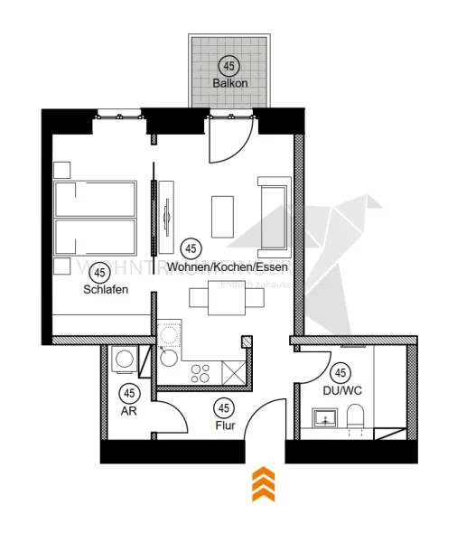 Grundriss WE45