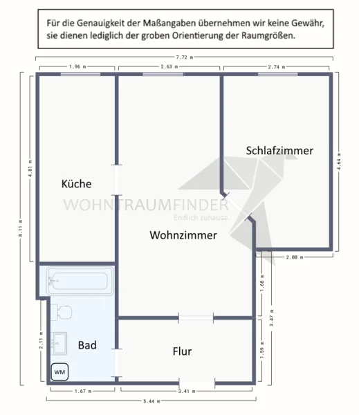 Grundriss Ahornstraße 39 - 3.OG Mi-re, WE15