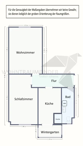 Grundriss 2 Raum Whg. Z33-2.OG links