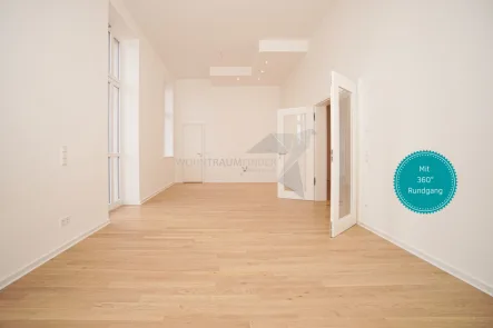 Wohnung mit 360° Rundgang - Wohnung mieten in Chemnitz - Wunderschöne 4-Raum-Wohnung mit Terrasse und zwei Bädern im Kulturpalast Rabenstein