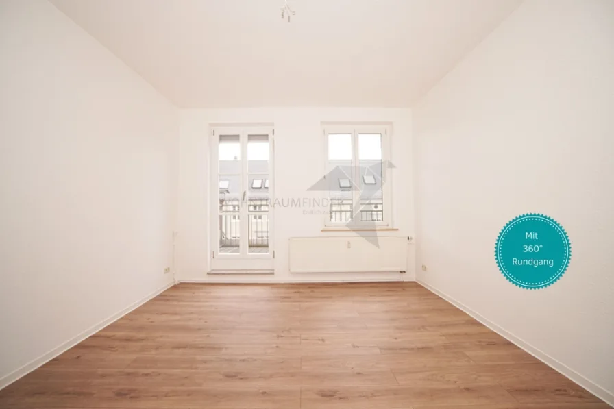 Wohnung mit 360° Rundgang - Wohnung mieten in Chemnitz - Sanierte 3-Raum-Whg. mit Balkon und Tageslichtbad im Grünen