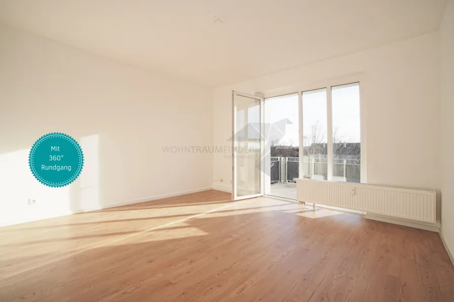 Wohnung mit 360° Rundgang - Wohnung mieten in Chemnitz - Moderne 3 Raum-Wohnung mit XXL-Balkon und Tageslichtbad