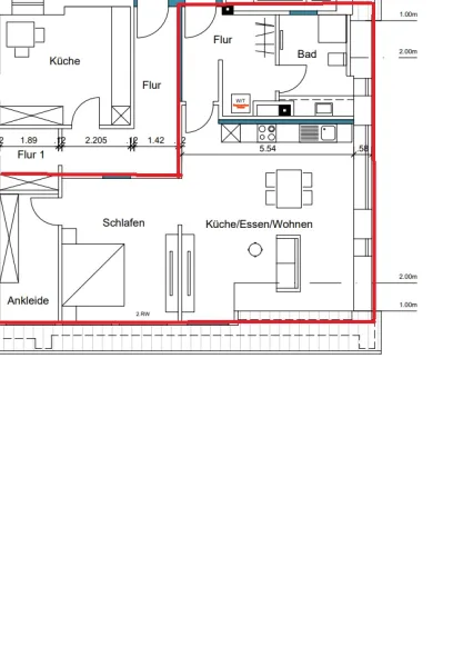 Grundriss markiert OG 4b.