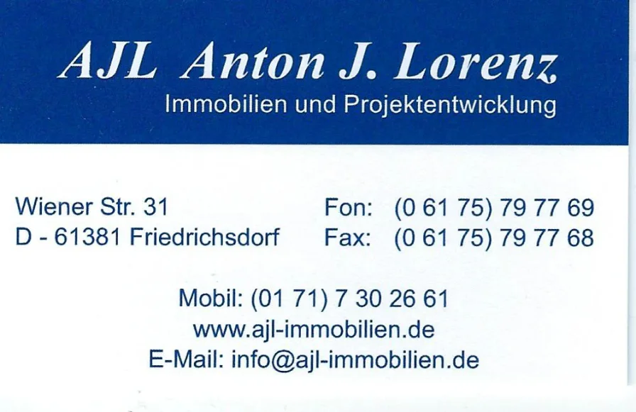 Visitenkarte AJL Immobilien - Grundstück kaufen in Leverkusen -  Grundstück Bürobebauung - repräsentative Lage Leverkusen
