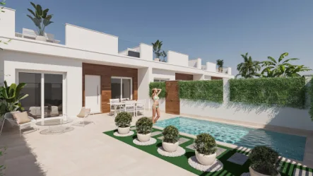  - Haus kaufen in San Javier - Reihenhäuser mit 3 Schlafzimmern, 2 Bädern, Dachterrasse und Privatpool