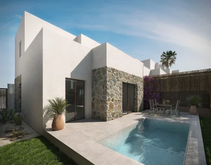  - Haus kaufen in Villamartin - Villen in mediterranem Design mit 3 Schlafzimmern, 2 Bädern, Alarmanlage, Kfz-Stellplatz und Gemeinschaftspool