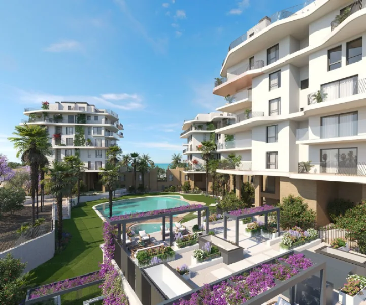  - Wohnung kaufen in Villajoyosa - Wunderschöne Maisonette-Wohnungen mit 3 Schlafzimmern und Meerblick in Wohnanlage mit Außen- sowie beheiztem Innenpool nur 300 m vom Strand