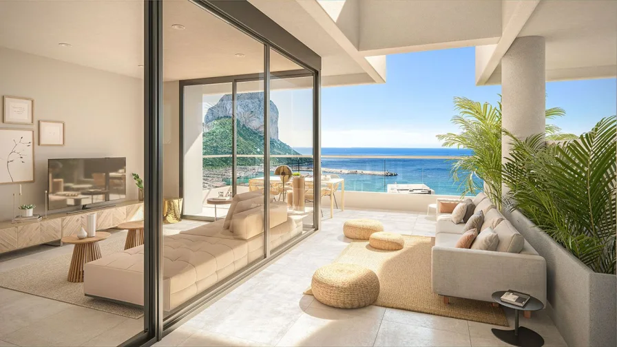  - Wohnung kaufen in Calp - Fantastische Penthouse-Wohnungen mit 3 Schlafzimmern, 3 Badezimmern, Klimaanlage, Tiefgaragenstellplatz, Gemeinschaftspool und Meerblick