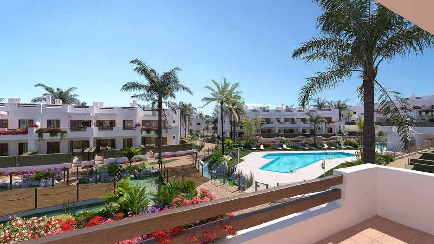  - Wohnung kaufen in San Juan de los Terreros - Obergeschoss-Wohnungen mit 2 Schlafzimmern, 1 - 2 Bädern, Dachterrasse, Tiefgaragenstellplatz und Gemeinschaftspool in erster Linie am Strand