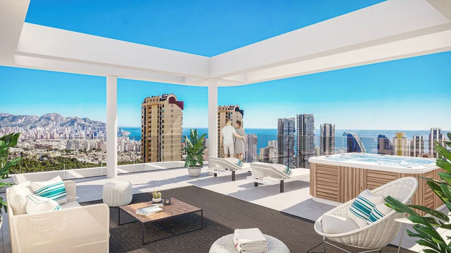  - Wohnung kaufen in Benidorm - Penthouse-Wohnungen mit 3 Schlafzimmern, 2 Bädern, Gäste-WC, Klimaanlage, Fußbodenheizung, Kfz-Stellplatz und Meerblick