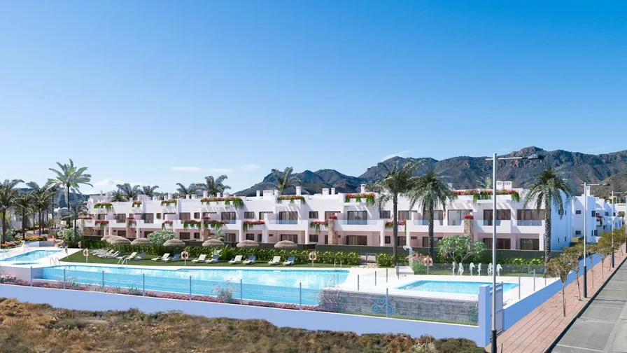  - Wohnung kaufen in San Juan de los Terreros - Erdgeschoss-Wohnungen mit 3 Schlafzimmern, 2 Bädern, Tiefgaragenstellplatz und Gemeinschaftspool in erster Linie am Strand