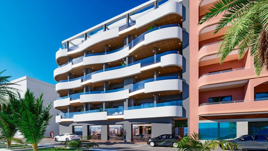  - Wohnung kaufen in Torrevieja - Penthouse-Wohnungen mit 3 Schlafzimmern, 2 - 3 Bädern, Dachterrasse und Gemeinschaftspool nur ca. 250 m vom Strand von Los Locos