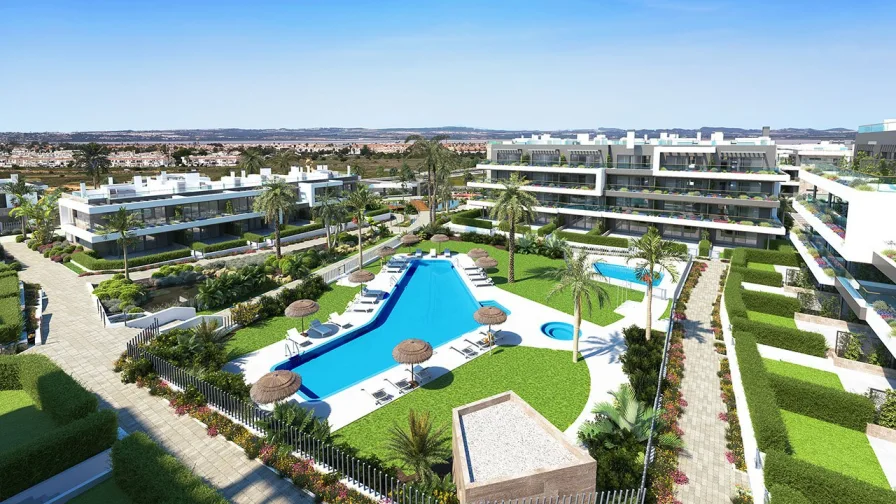  - Wohnung kaufen in Torrevieja - Torrevieja Penthouse-Wohnungen mit Dachterrasse, Kfz-Stellplatz und beheizten Whirlpools zu verkaufen