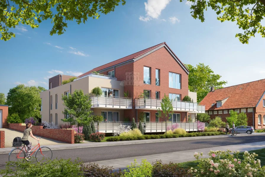 Visualisierter Neubau - Haus kaufen in Bad Nenndorf - RUDNICK bietet mit ält. ZFH bebautes Grd.  + (NEU-) Baugenehmigung für 8 WE mit 830qm bei Abriss