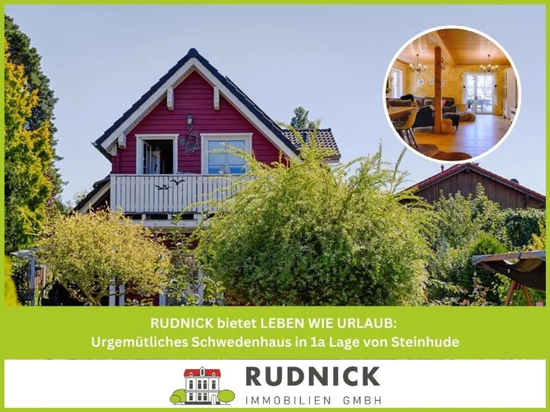 Titel - Haus kaufen in Wunstorf / Steinhude - RUDNICK bietet LEBEN WIE URLAUB: Urgemütliches Schwedenhaus in 1a Lage von Steinhude