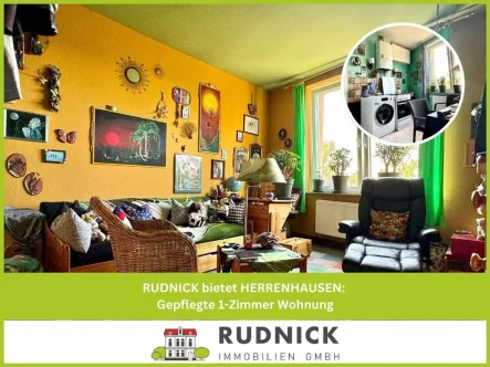 Wohn- Schlafbereich - Wohnung kaufen in Hannover - RUDNICK bietet HERRENHAUSEN: Gepflegte 1-Zimmer Wohnung