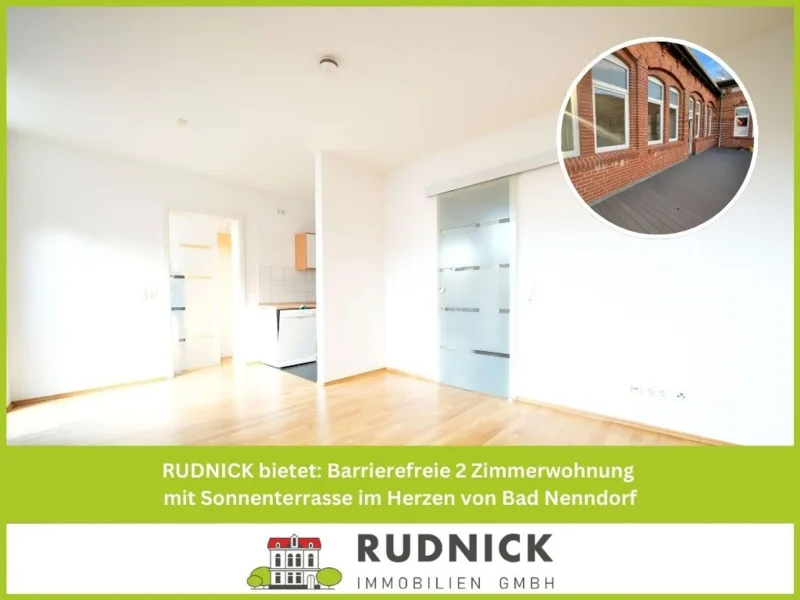 Titel_KÜ-11099 - Wohnung kaufen in Bad Nenndorf - RUDNICK bietet: Barrierefreie 2 Zimmerwohnung mit Sonnenterrasse im Herzen von Bad Nenndorf