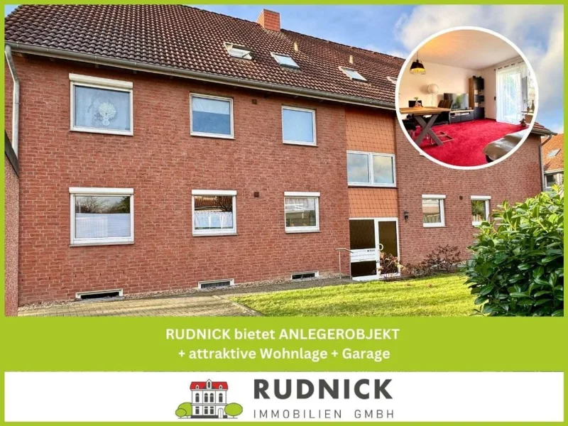 Hausansicht - Wohnung kaufen in Wunstorf - RUDNICK bietet ANLEGEROBJEKT + attraktive Wohnlage + Garage