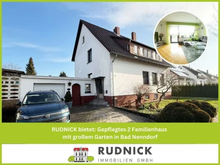 Titel_KÜ-11224 - Haus kaufen in Bad Nenndorf - RUDNICK bietet: Gepflegtes 2 Familienhaus mit großem Garten in Bad Nenndorf