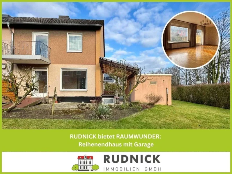 Hausansicht (hinten) - Haus kaufen in Wunstorf - RUDNICK bietet RAUMWUNDER: Reihenendhaus mit Garage