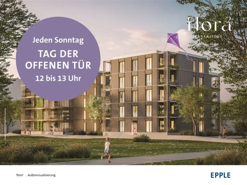 240404_flora_Visualisierungen_Web_Tag der offenen  - Wohnung kaufen in Mannheim - Ihr neuer Logen-Platz am BUGA-Park: nachhaltige 4-Zimmer-Wohnung mit  2 Loggien
