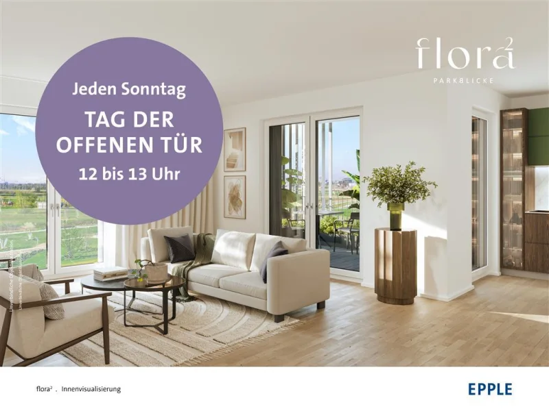 240404_flora_Visualisierungen_Web_Tag der offenen  - Wohnung kaufen in Mannheim - Kompakt und komfortabel: 3-Zimmer-Wohnung mit Weitblick