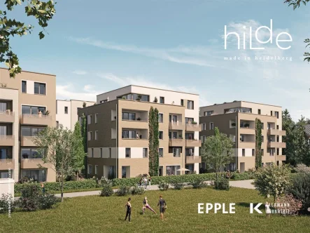 hiLde_Visualisierung_Solitäre_Park - Wohnung kaufen in Heidelberg - Nur noch eine 2,5-Zimmer-Wohnung verfügbar: moderne Neubau-ETW im KfW40-Energiestandard.