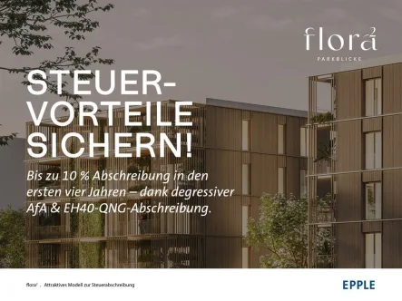 EPPLE_Mannheim_flora_Abschreibungsmodell5 - Wohnung kaufen in Mannheim - Von degressiver Abschreibung & Sonder-AfA profitieren: 3-Zimmer-Neubau mit Süd-Loggia & Parkblick.