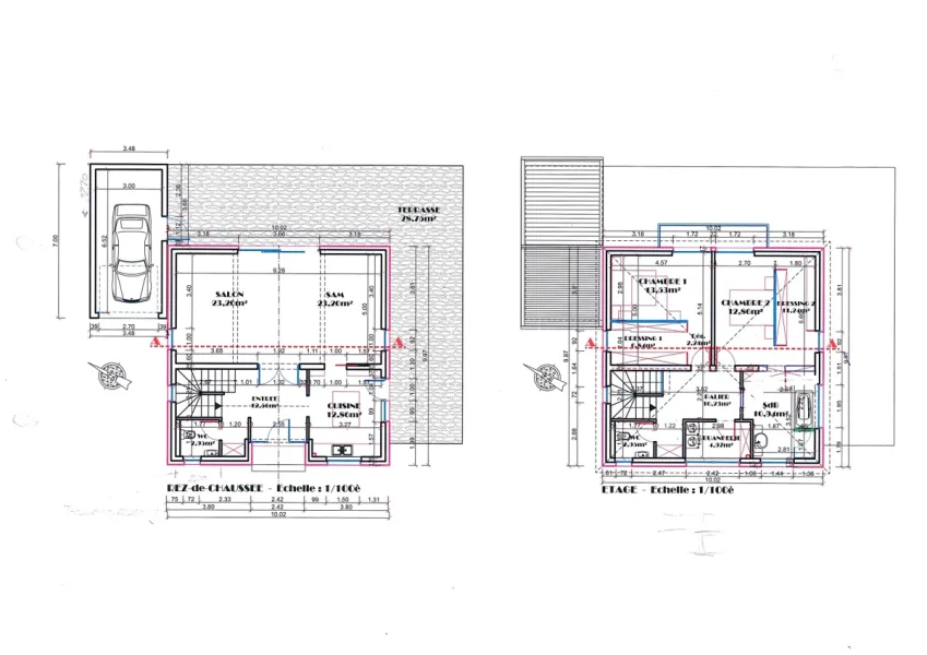 Plan Erdgeschoss u. 1. Etage