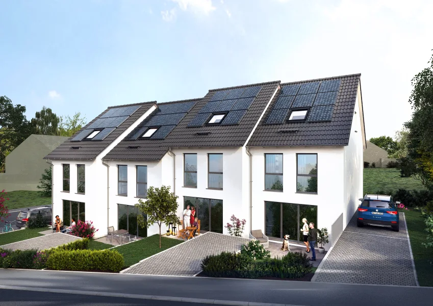 Visualisierung Rückseite - Haus kaufen in Neuhausen auf den Fildern - Provisionsfrei++Reihenmittelhaus mit Terrasse und Garten