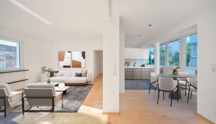 Wohnküche Staging - Wohnung kaufen in Stuttgart - Modernisierte 2-Zimmer-Wohnung nähe Villa Berg