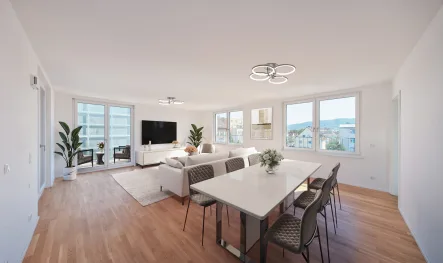 Wohnung visualisiert - Wohnung kaufen in Fellbach - PROVISIONSFREI und ERSTBEZUG**Penthouse-Wohnung mit Dachterrasse