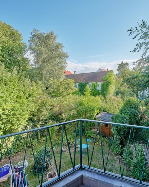 Aussicht vom Balkon im Obergeschoss