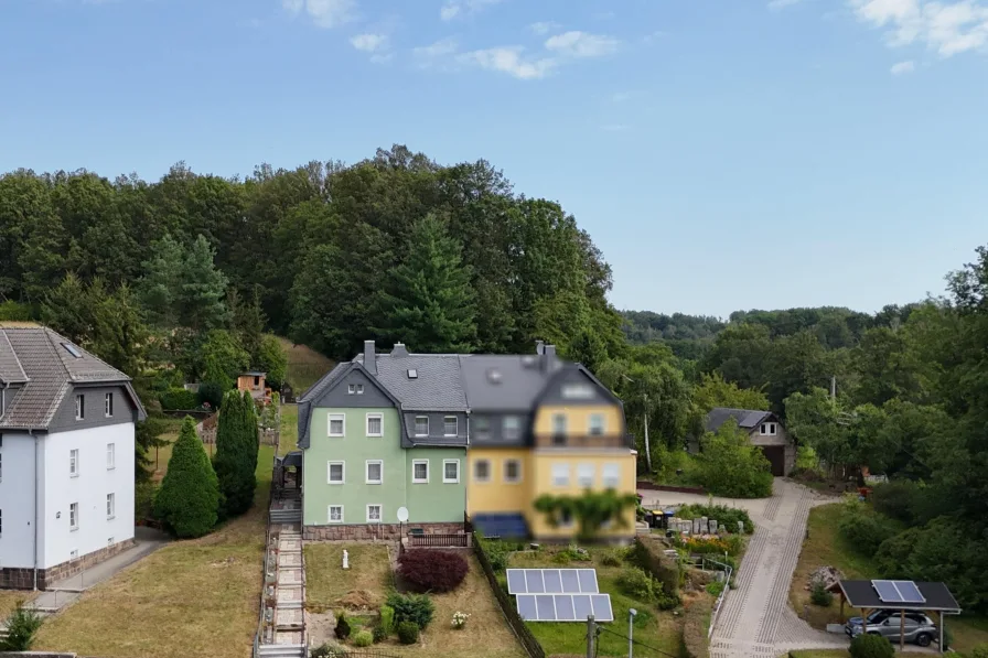 Außenansicht - Haus kaufen in Burgstädt - ländlich gelegene Doppelhaushälfte in Burgstädt 