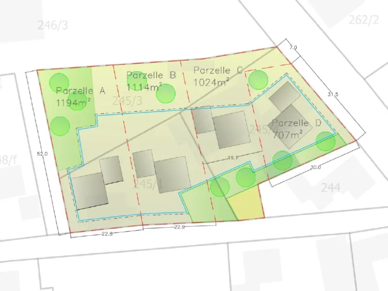 Plan Grundstücke - Grundstück kaufen in Hartmannsdorf - Idyllisches Grundstück  zur Wohnbebauung